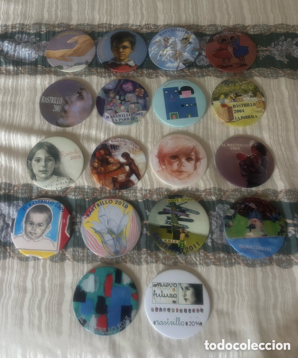 Pins de colecci&oacute;n: Lote 18 Platos Pin Conmemorativos El Rastrillo Nuevo Futuro (1997 a 2014)