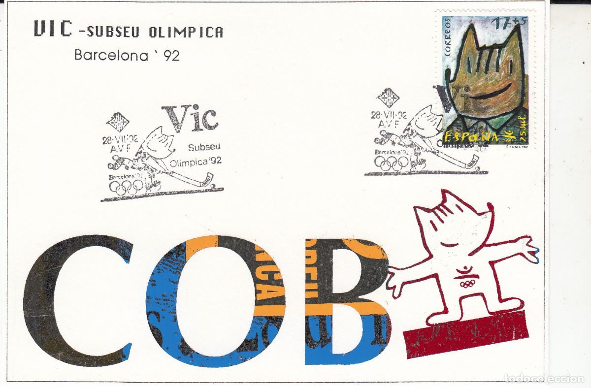 Pins de colecci&oacute;n: JUEGOS OL&Iacute;MPICOS BARCELONA 92 - MATASELLOS VIC - SUBSEU OL&Iacute;MPICA 1992 - EN TARJETA