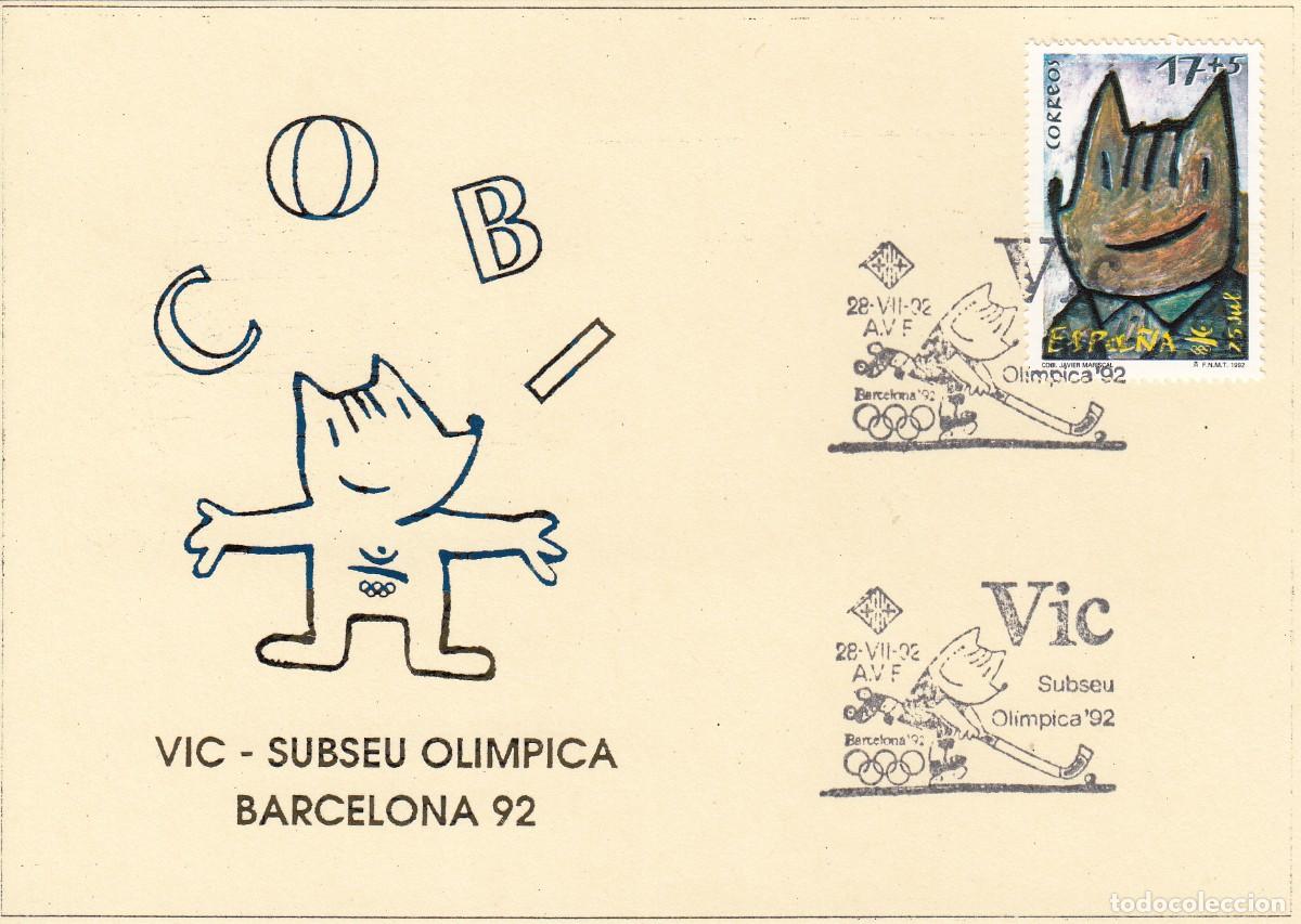 Pins de colecci&oacute;n: JUEGOS OL&Iacute;MPICOS BARCELONA 92 - MATASELLOS VIC - SUBSEU OL&Iacute;MPICA 1992 - EN TARJETA
