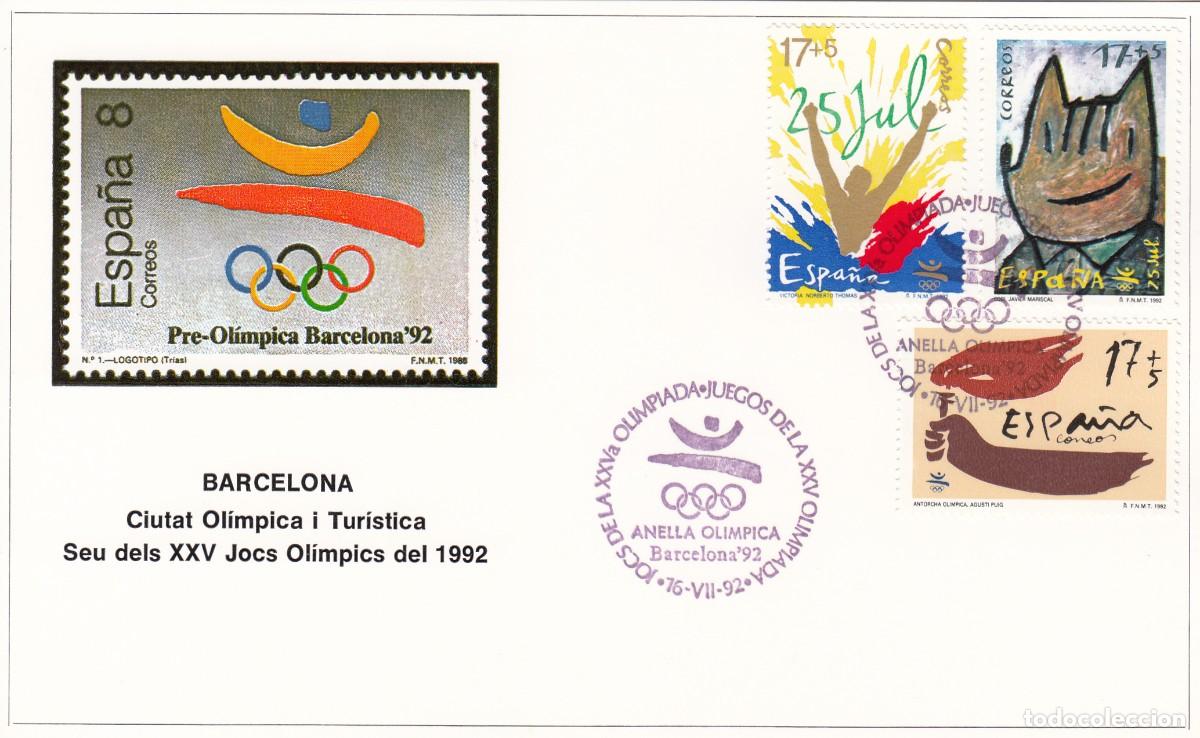 Pins de colecci&oacute;n: JUEGOS OL&Iacute;MPICOS BARCELONA 92 - MATASELLOS ANELLA OL&Iacute;MPICA - 1992 - EN TARJETA