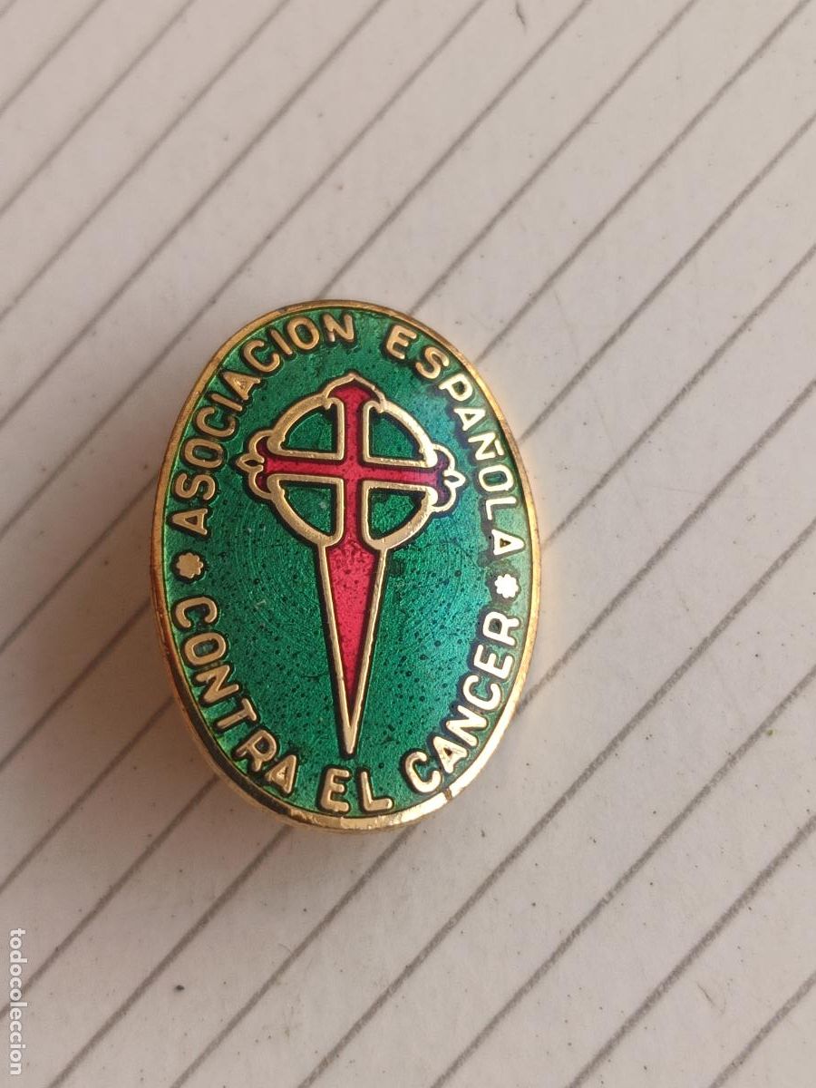 Pins de colecci&oacute;n: Insignia de alfiler. Asociaci&oacute;n Espa&ntilde;ola de lucha contra el c&aacute;ncer
