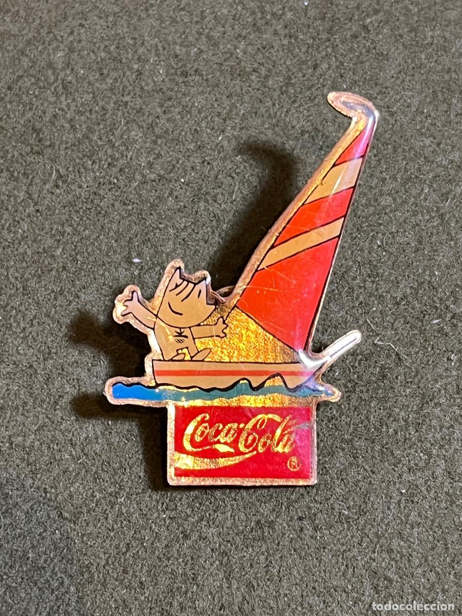Pins de cole&ccedil;&atilde;o: Pin oficial Barcelona 92 Cobi vela Coca-Cola Juegos Ol&iacute;mpicos Barcelona 1992 insignia met&aacute;lica patro