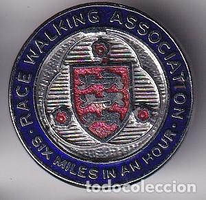 Collection pins: ANTIGUA INSIGNIA DE OJAL DE RACE WALKING ASSOCIATION - SIX MILES IN AN HOUR