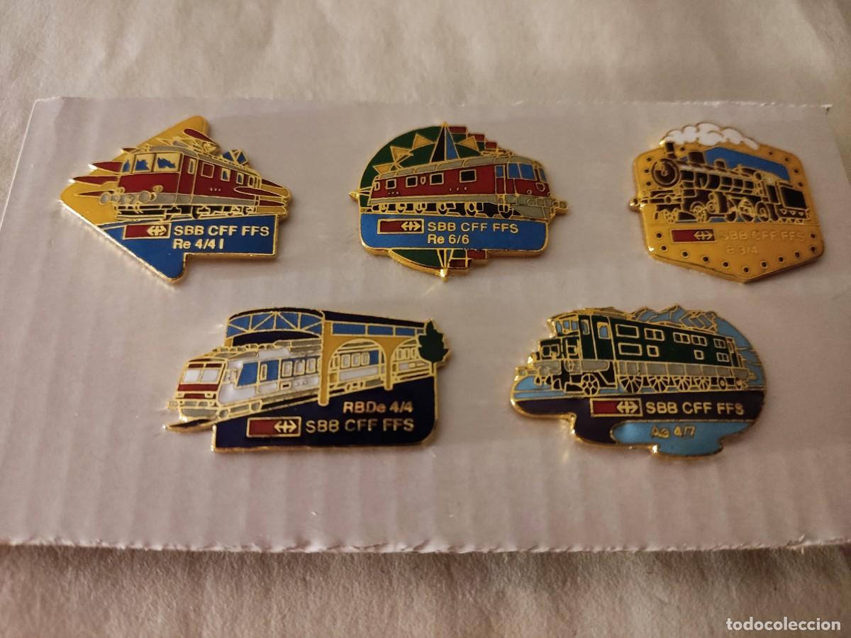 Pins de colecci&oacute;n: LOTE DE 5 PINS DE TRENES SUIZOS (SBB/CFF/ FFS)