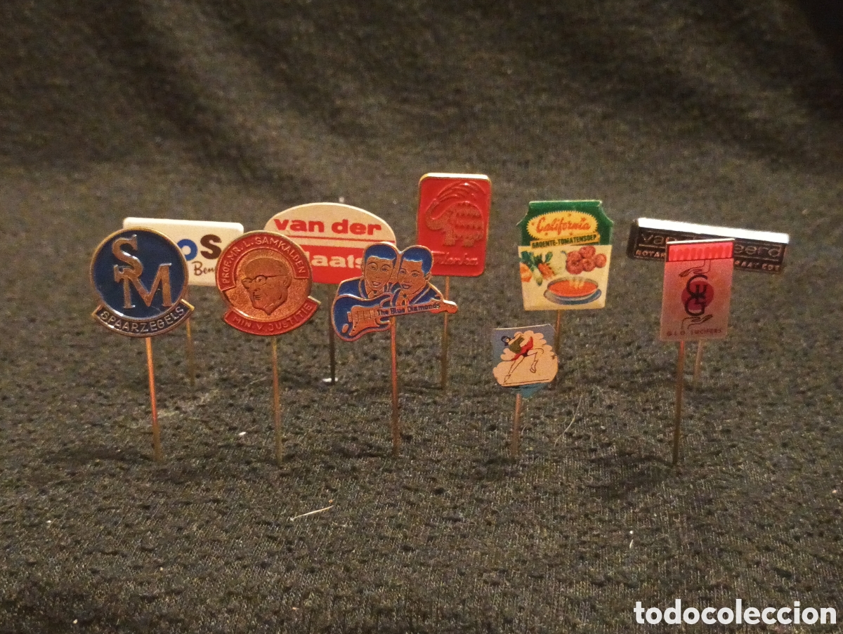 Pins de colecci&oacute;n: Lote 10 alfiler aguja pins a&ntilde;os 60 personaje musica cantante deporte lote 6