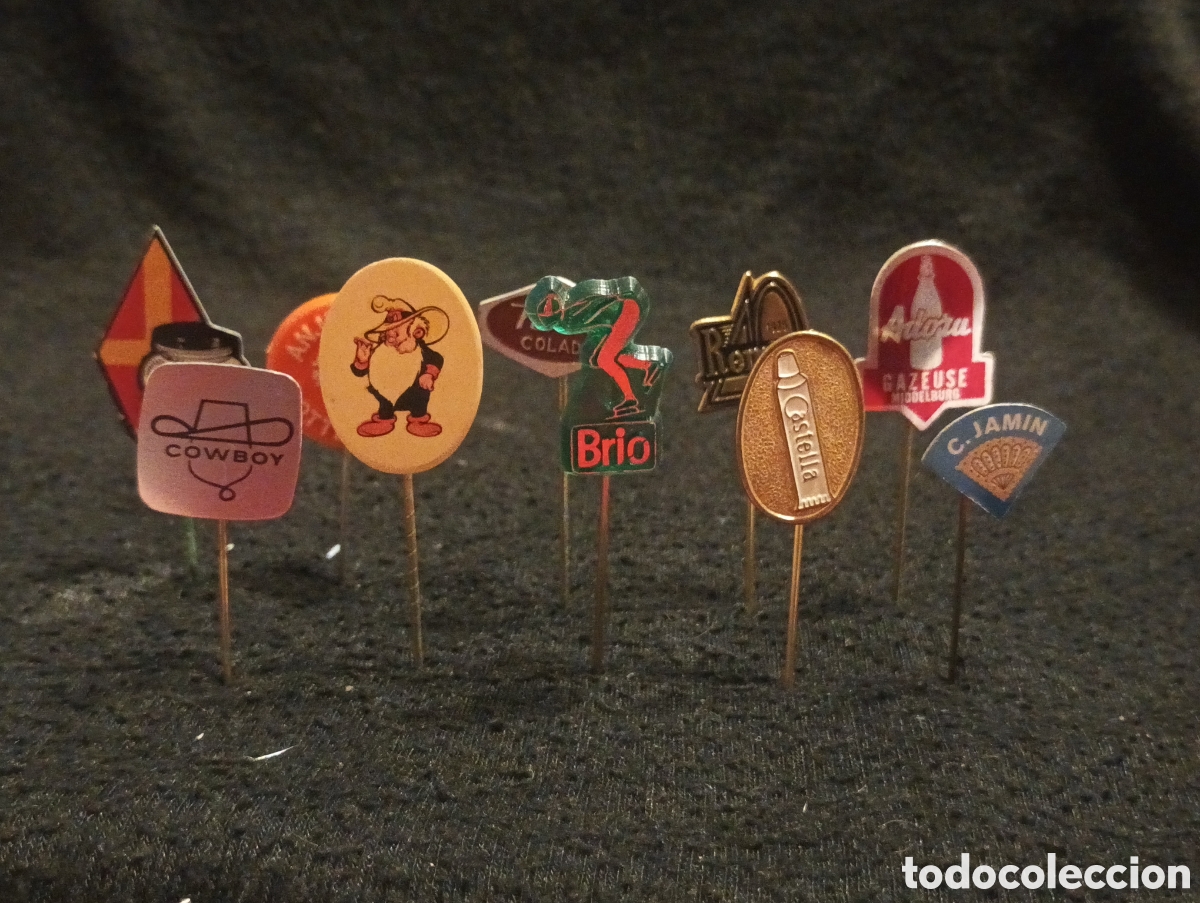 Pins de colecci&oacute;n: Lote 10 alfiler aguja pins a&ntilde;os 60 castella cowboy c.jamin lote 11