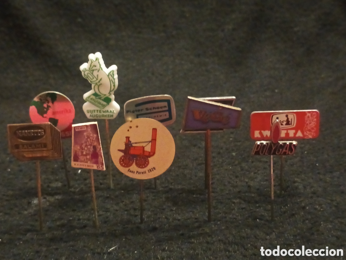 Collection pins: Lote 10 alfiler aguja pins a&ntilde;os 60 lote 16