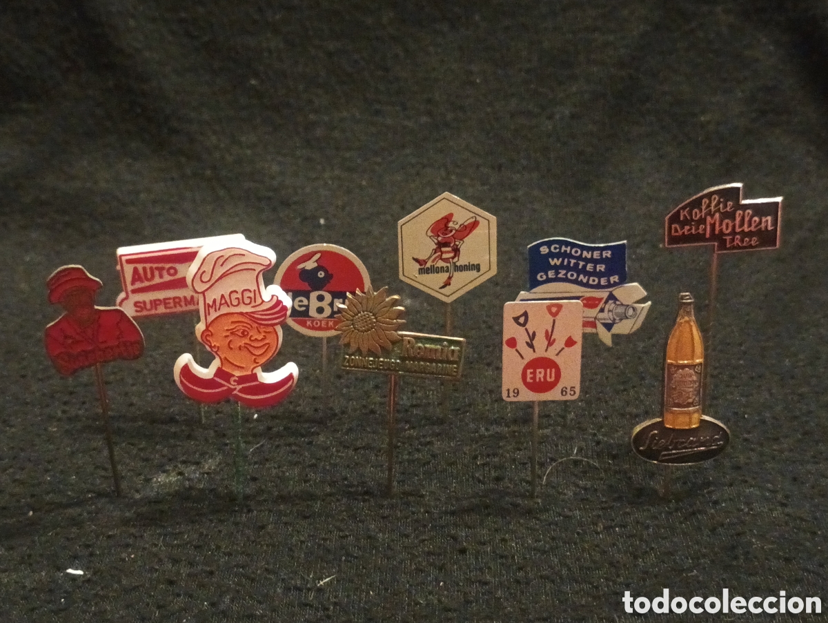 Collection pins: Lote 10 alfiler aguja pins a&ntilde;os 60 lote 17