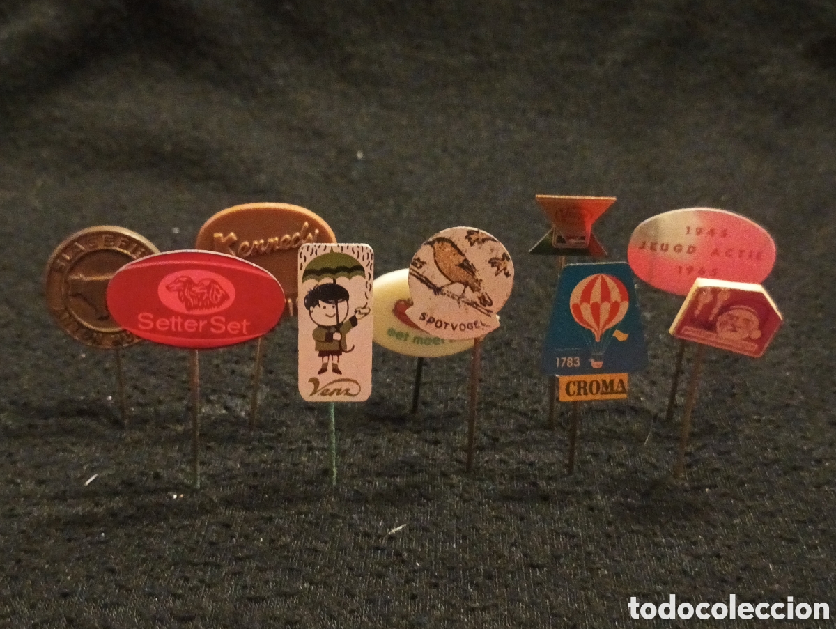 Pins de colecci&oacute;n: Lote 10 alfiler aguja pins a&ntilde;os 60 lote 19
