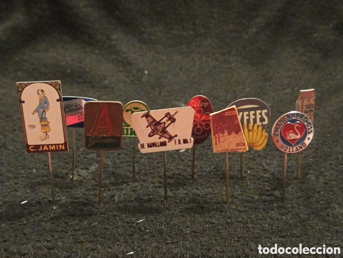 Pins de colecci&oacute;n: Lote 10 alfiler aguja pins a&ntilde;os 60 lote 20