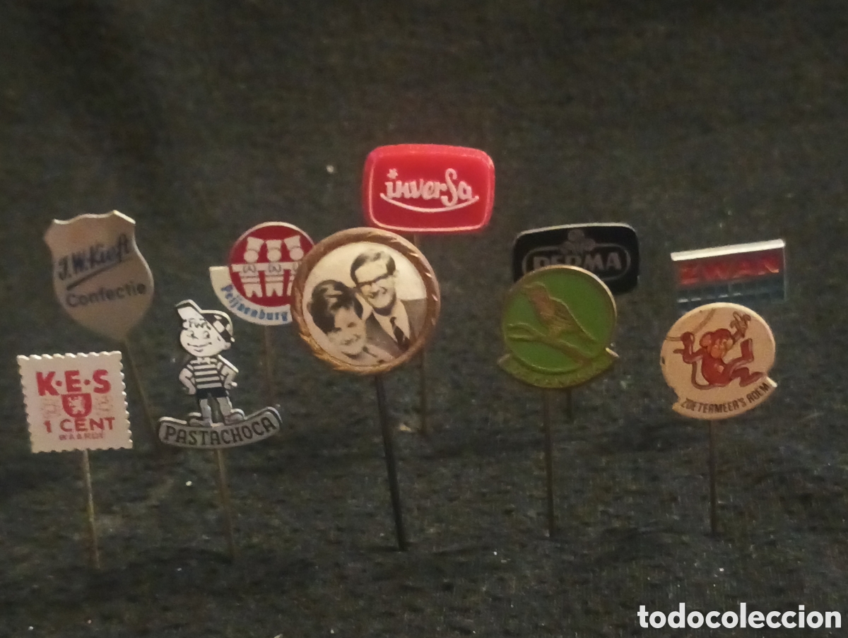 Pins de colecci&oacute;n: Lote 10 alfiler aguja pins a&ntilde;os 60 lote 37