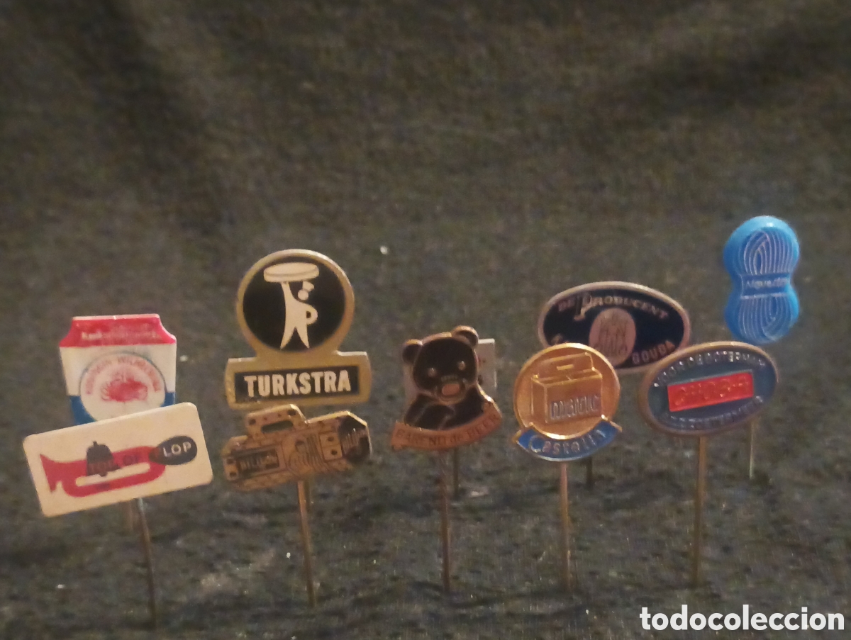 Pins de colecci&oacute;n: Lote 10 alfiler aguja pins a&ntilde;os 60 lote 39