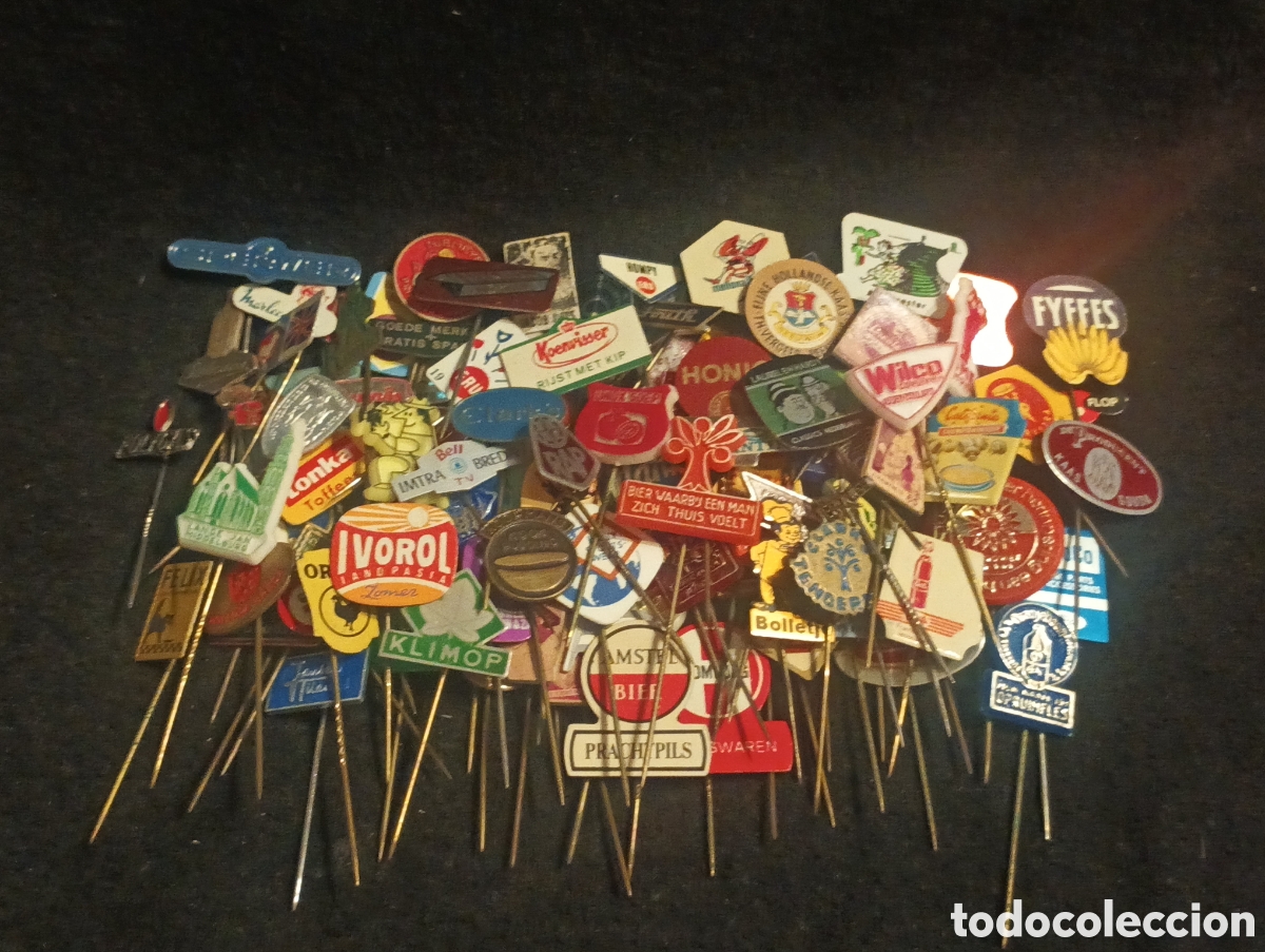 Pins de colecci&oacute;n: Lote 110 alfiler aguja pins a&ntilde;os 60
