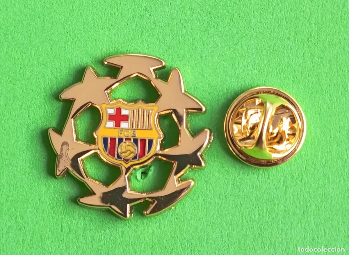 Pin's de collection: PIN FUTBOL - ESMALTE - LOGO CHAMPIONS - ESCUDO F.C. BARCELONA
