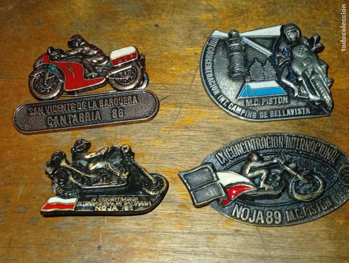 Pins de colecci&oacute;n: RARO LOTE INSIGNIA MOTO CLUB PISTON ORIGINALES CANTABRIA PIN CONCENTRACION MOTOCICLETA MOTO CLASICA