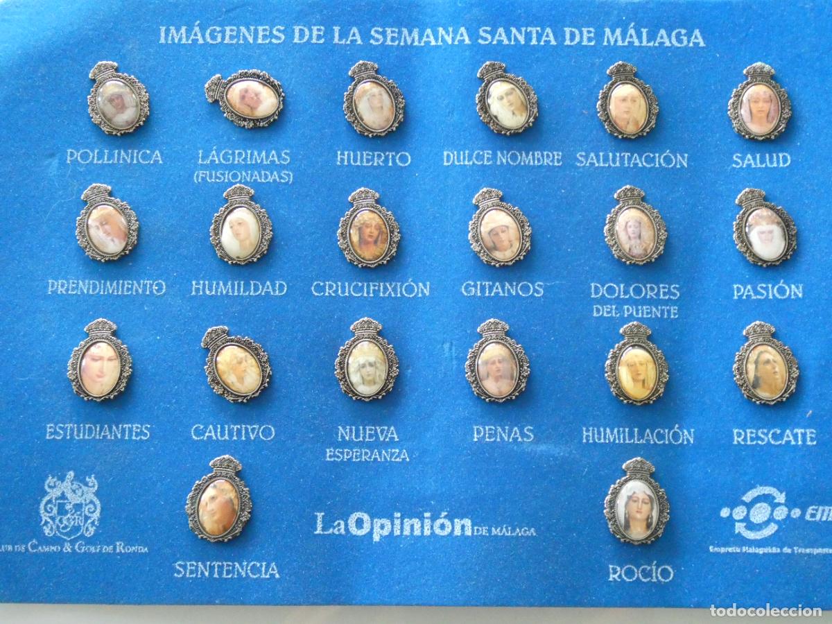 Pins de colecci&oacute;n: IM&Aacute;GENES DE LA SEMANA SANTA. VIRGENES DE LAS HERMANDADES MALAGUE&Ntilde;AS. M&Aacute;LAGA. 21 PINS. 90GR
