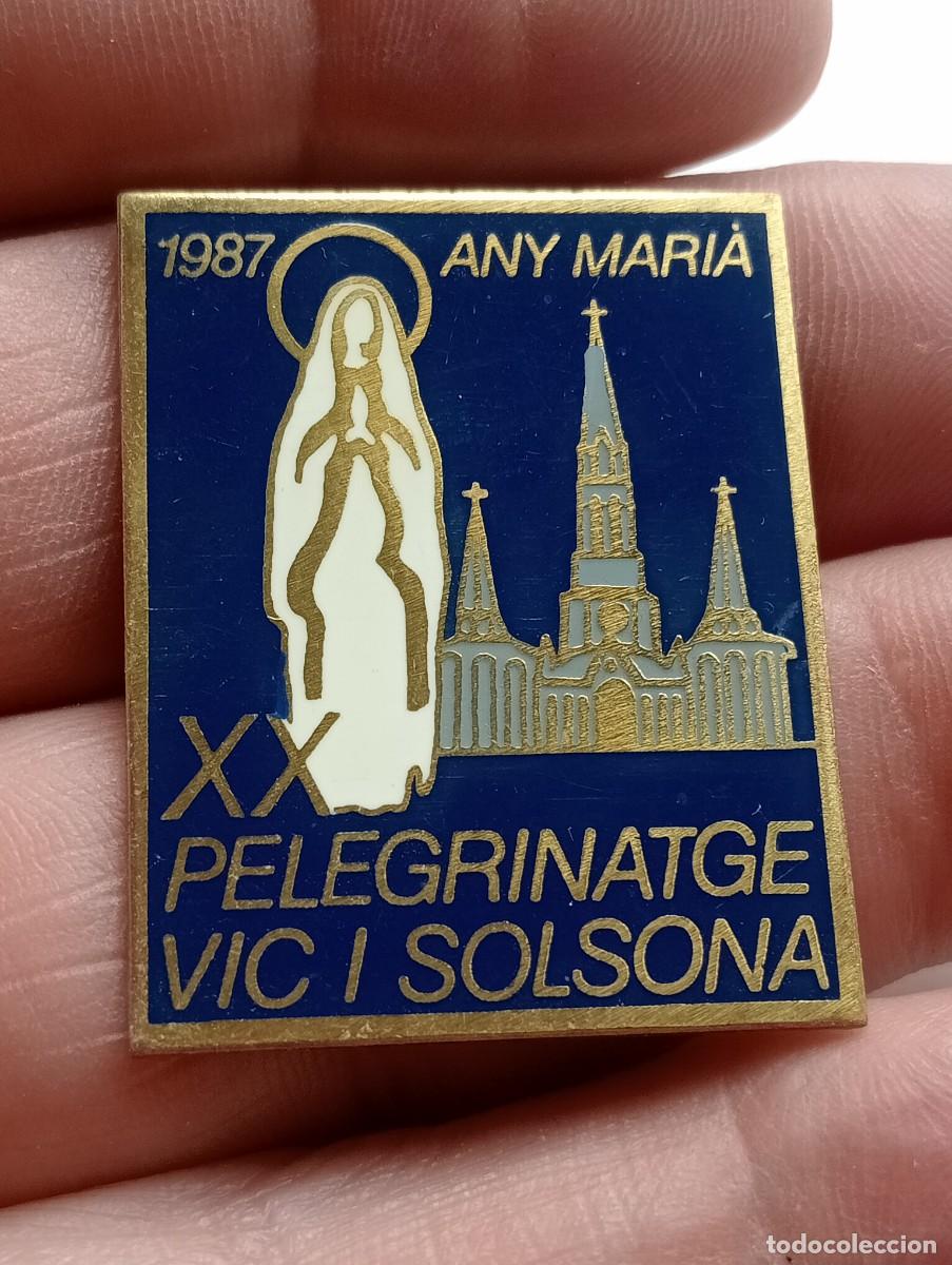 Pins de colecci&oacute;n: INSIGNIA DIOCESI DE VIC I SOLSONA HOSPITALIDAD PEREGRINACI&Oacute;N LOURDES BARCELONA PIN ALFILER RELIGIOSO