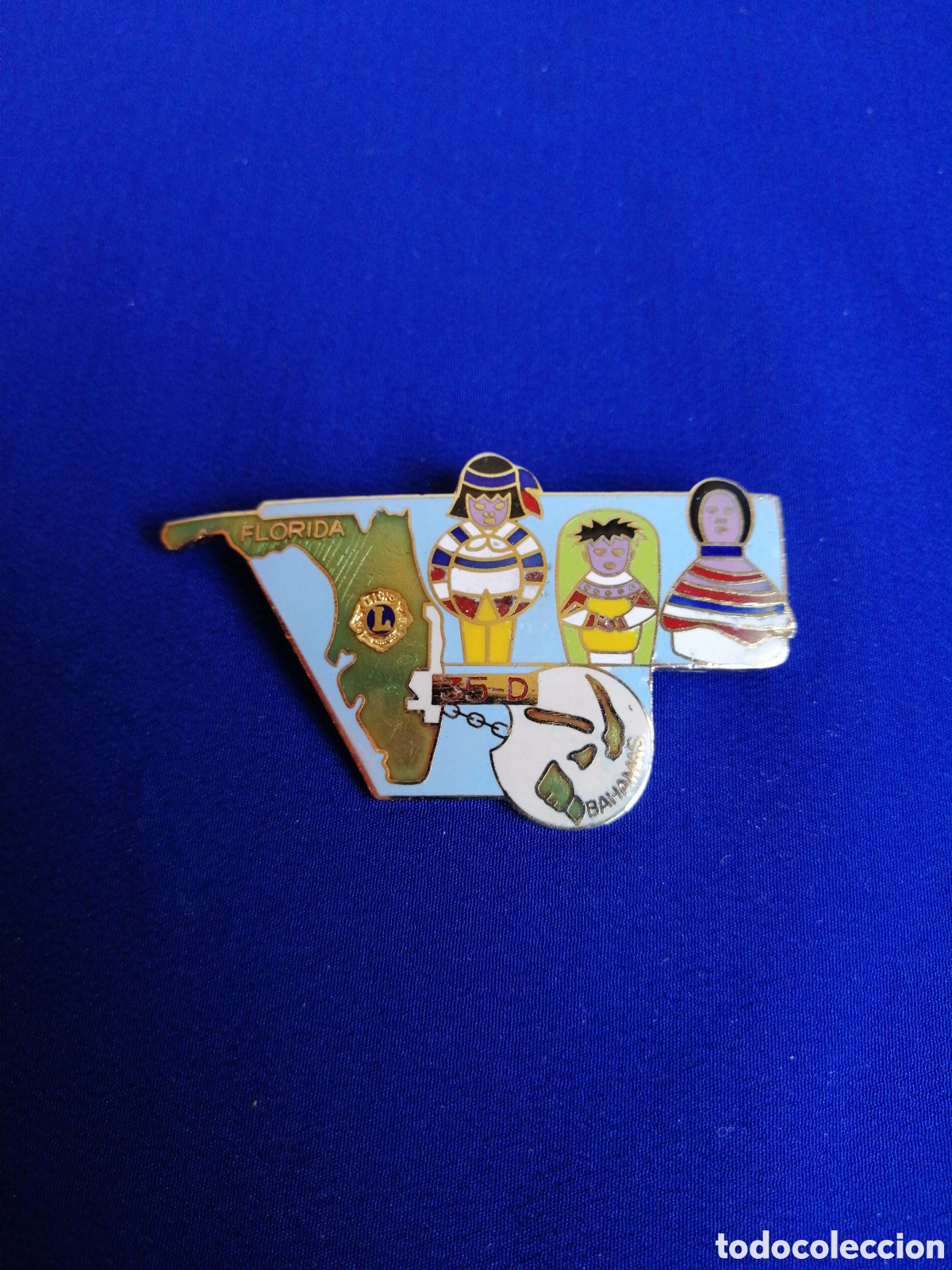 Pins de colecci&oacute;n: FLORIDA- BAHAMAS - LIONS INTERNACIONAL ENTIDAD HUMANITARIA INSIGNIA DE ALFILER