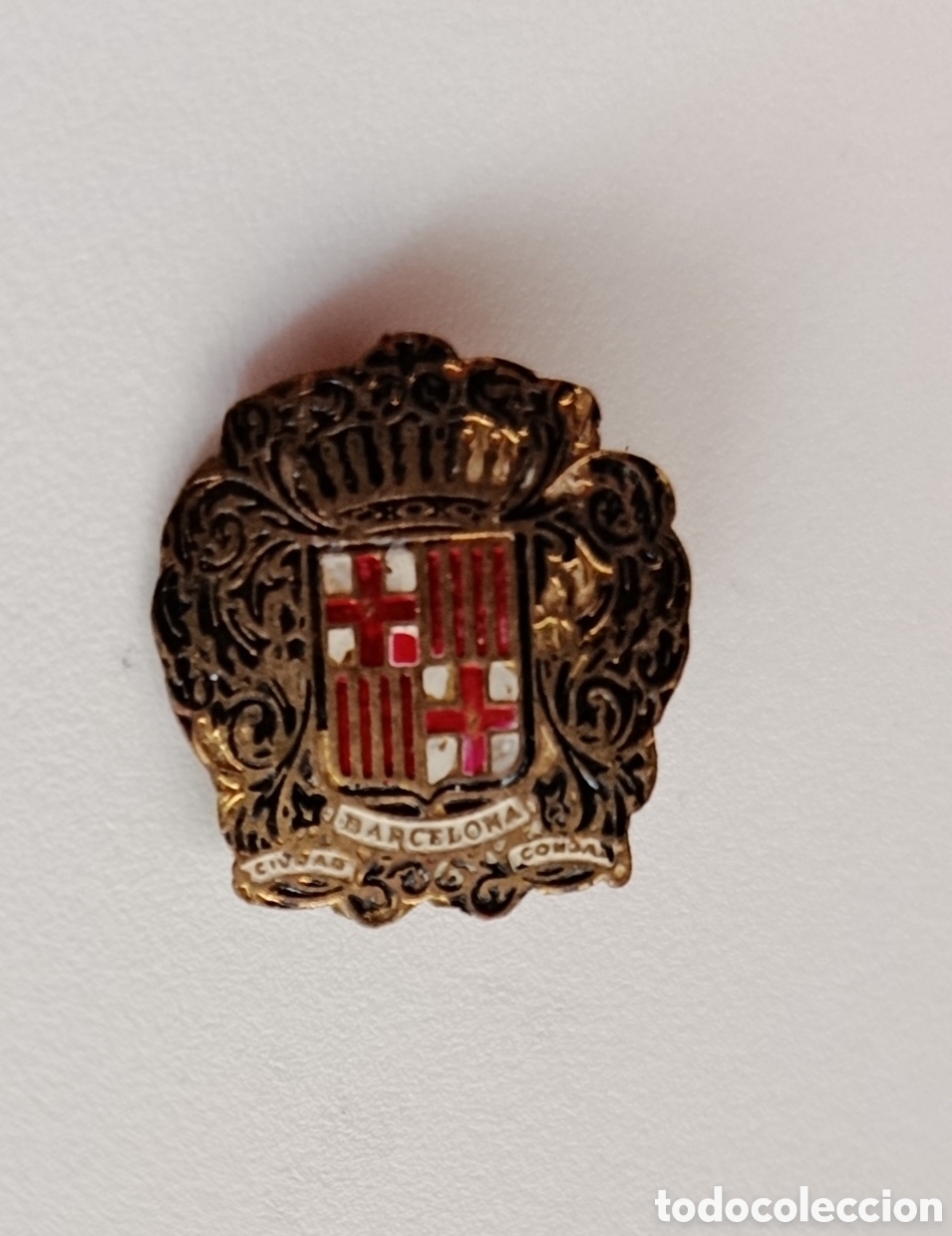 Pins de colecci&oacute;n: INSIGNIA ANTIGUA AGUJA ESCUDO HERALDICO BARCELONA PIN BADGE