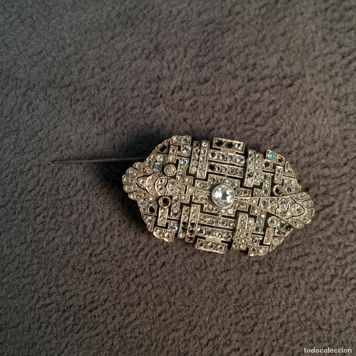 Pins de colecci&oacute;n: J-4528. BROCHE DE ESTILO ART D&Eacute;CO EN PLATA Y STRASS. A&Ntilde;O 1930 CA.