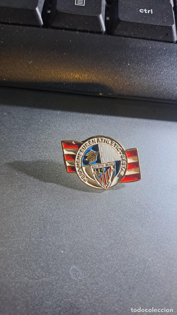 Pins de colecci&oacute;n: PIN PE&Ntilde;A MENDEUREN RIVAS DE SESTAO ATHLETIC CLUB DE BILBAO FUNDADO EN 1996