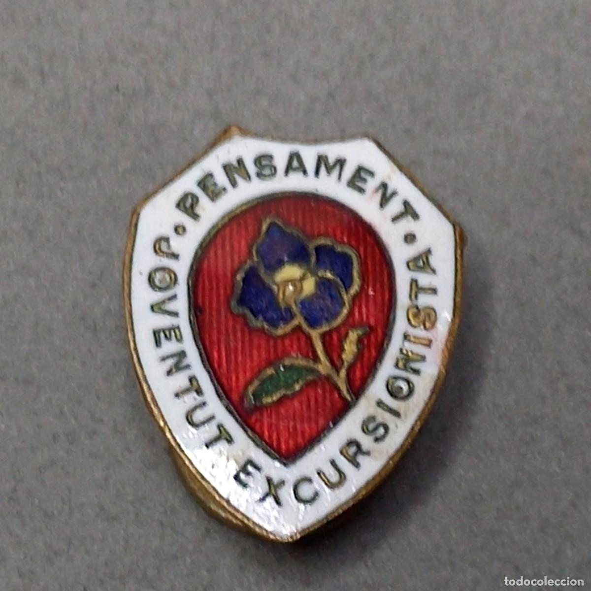 Pins de colecci&oacute;n: Antigua insignia de hojal de la asociaci&oacute;n Joventut Excursionista Pensament, a&ntilde;os 20, Sabadell
