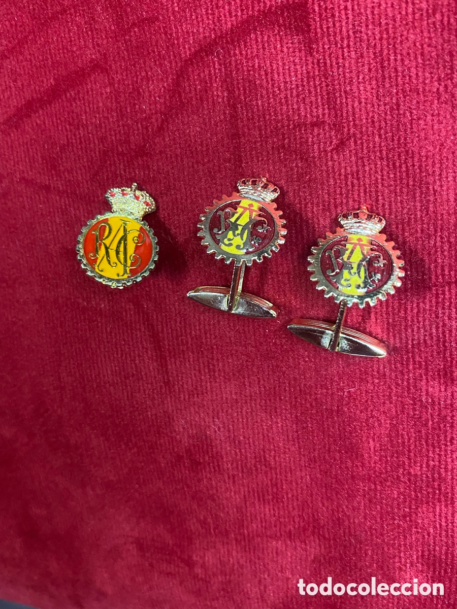 Pins de colecci&oacute;n: Juego de Gemelos y Pin de Solapa - Real Autom&oacute;vil Club de Espa&ntilde;a (RACE)