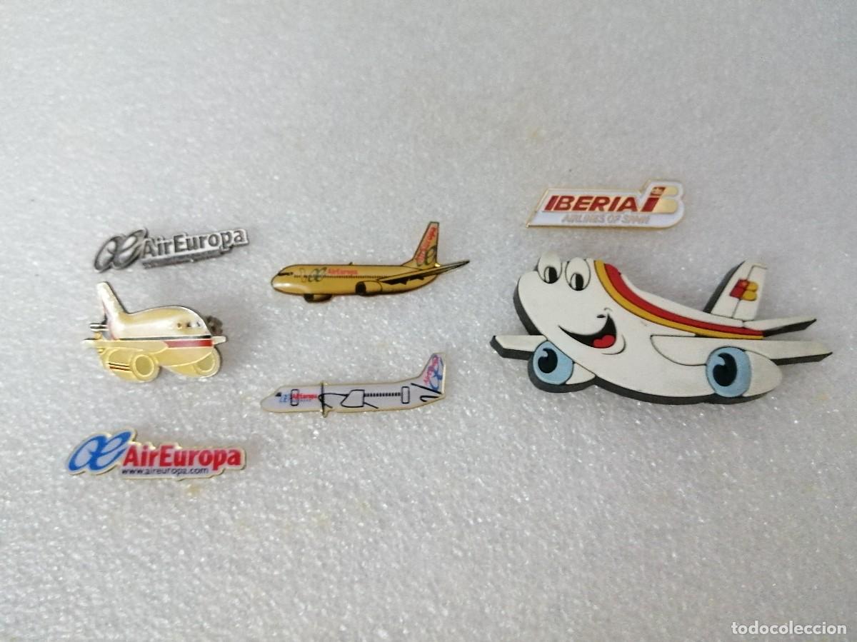 Pins de colecci&oacute;n: PIN 000 LOTE AIREUROPA & IBERIA AVIACI&Oacute;N CIVIL ESPA&Ntilde;OLA ANTIGUOS ORIGINALES AVI&Oacute;N AIR EUROPA AIRLINE