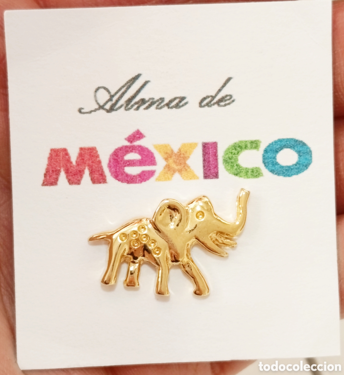 Pins de colecci&oacute;n: Pin vintage elefante color oro, a&ntilde;os 80's, nuevo