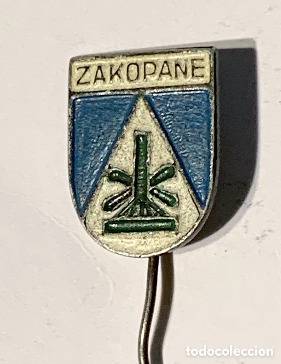Pins de colecci&oacute;n: Pon de aguja. ZAKOPANE. Antiguo escudo de armas. Polonia. Metal. A&ntilde;os 60.