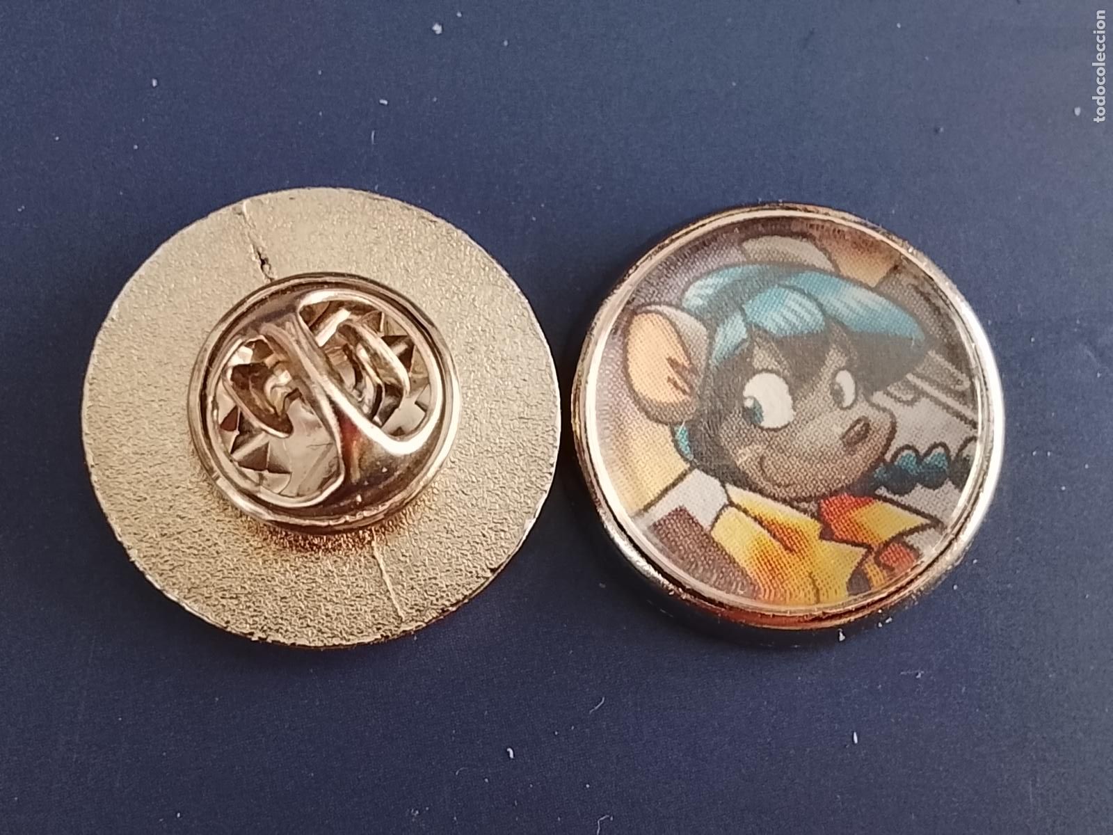 Pins de colecci&oacute;n: pin redondo metal - infantil dibujos animados c&oacute;mics Tea Stilton