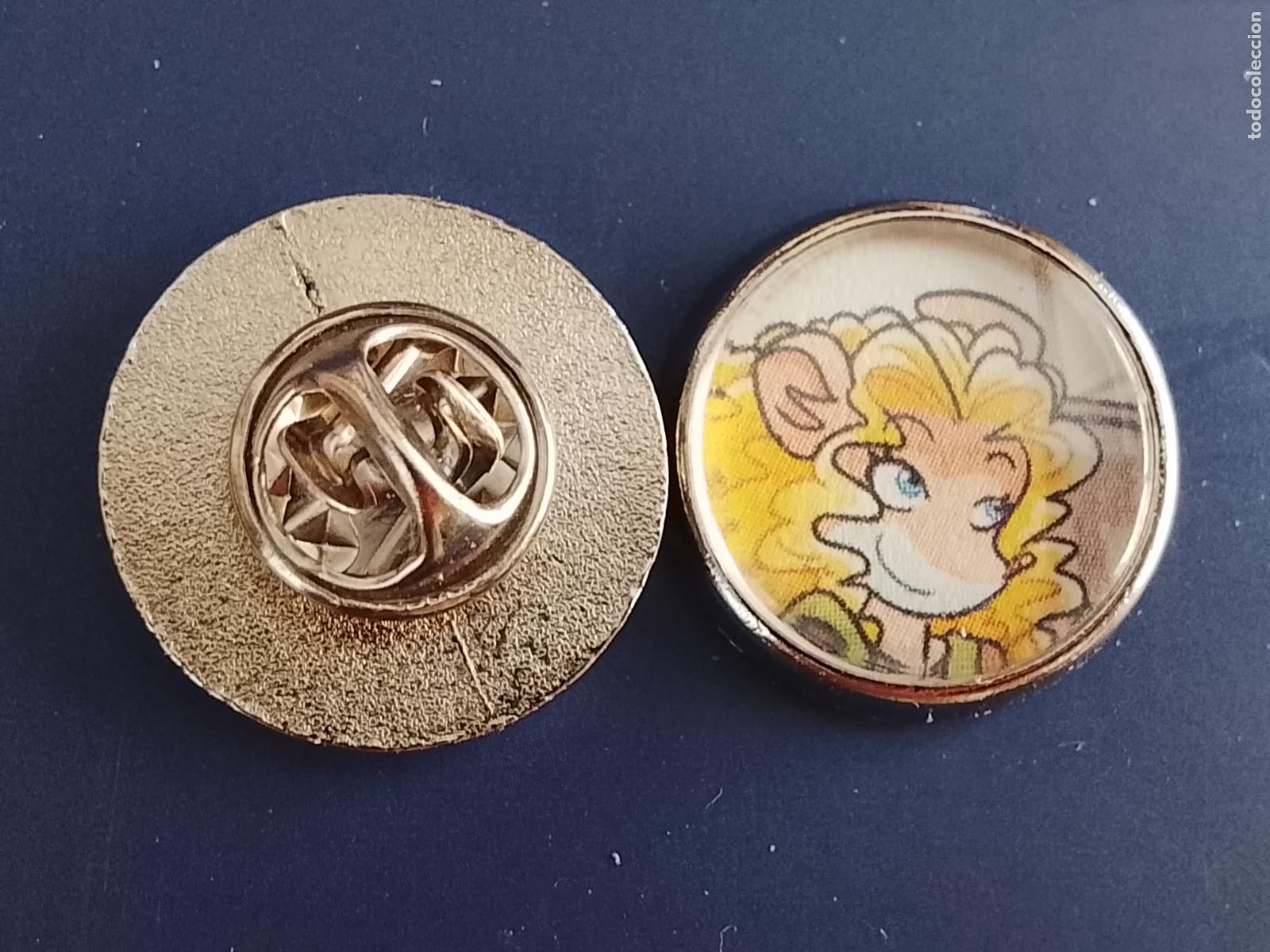 Pins de colecci&oacute;n: pin redondo metal - infantil dibujos animados c&oacute;mics Tea Stilton