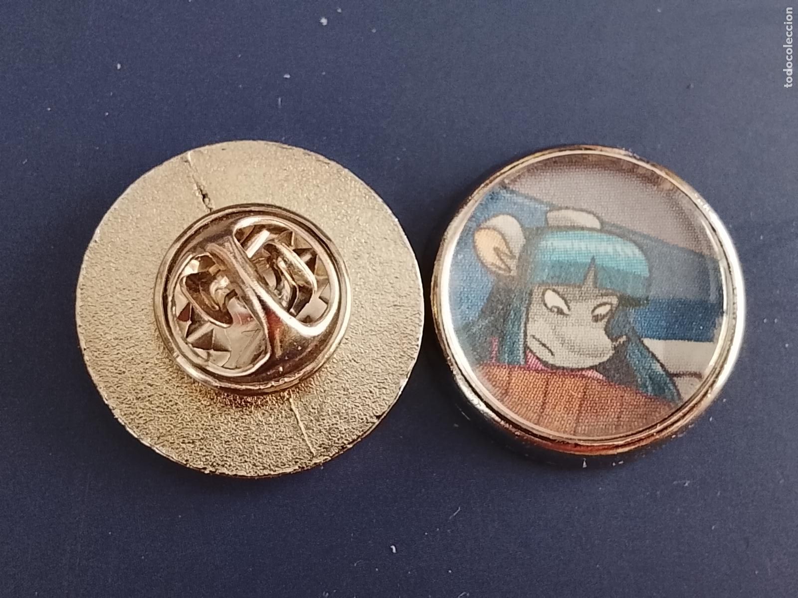 Pins de colecci&oacute;n: pin redondo metal - infantil dibujos animados c&oacute;mics Tea Stilton