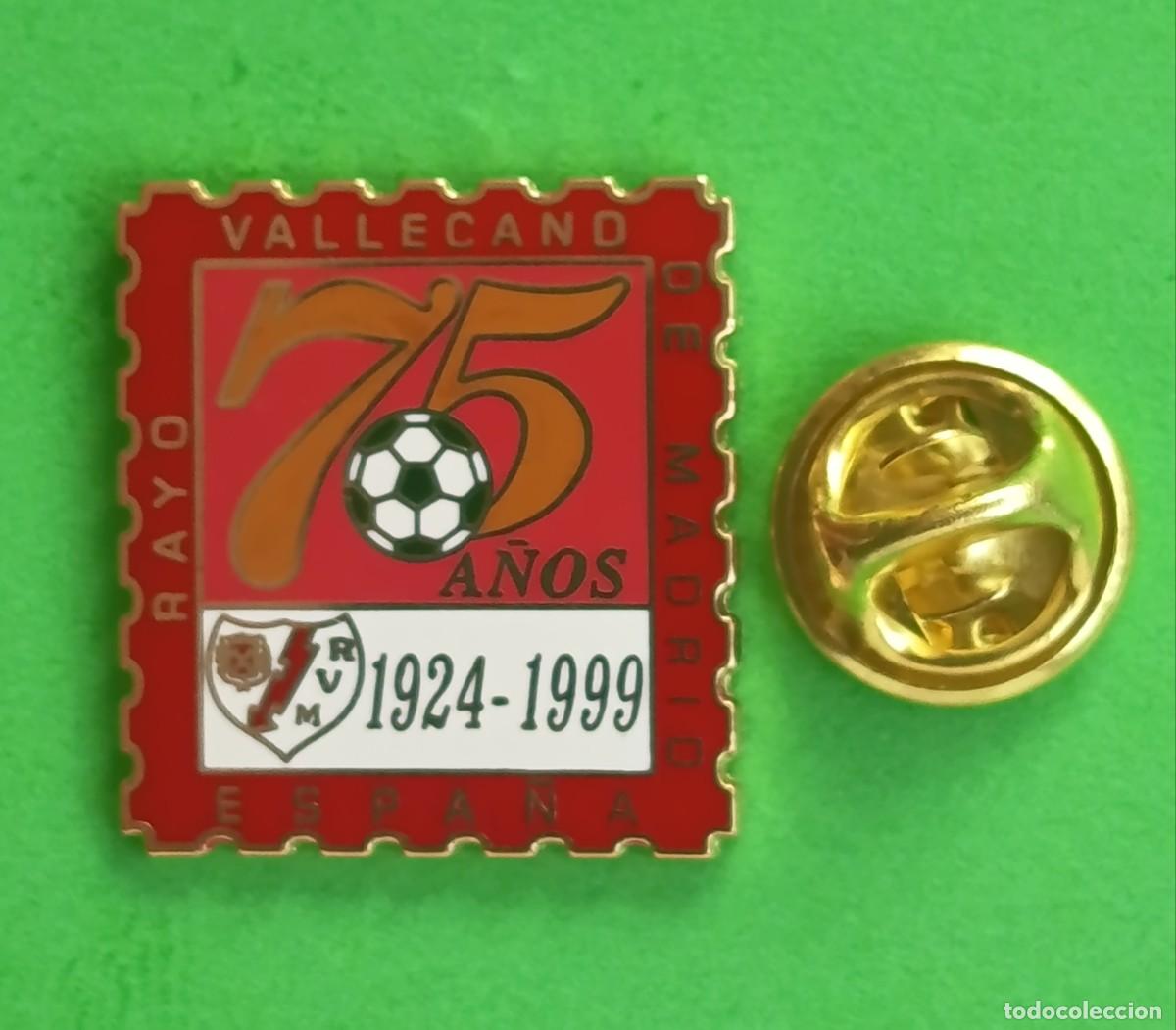 Pins de colecci&oacute;n: PIN FUTBOL - ESMALTE - RAYO VALLECANO DE MADRID 75 ANIVERSARIO - MADRID - 130440