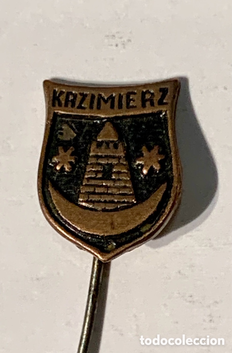 Pins de colecci&oacute;n: Pin de aguja. KAZIMIERZ. Escudo del barrio jud&iacute;o de Cracovia. Polonia. A&ntilde;os 60.