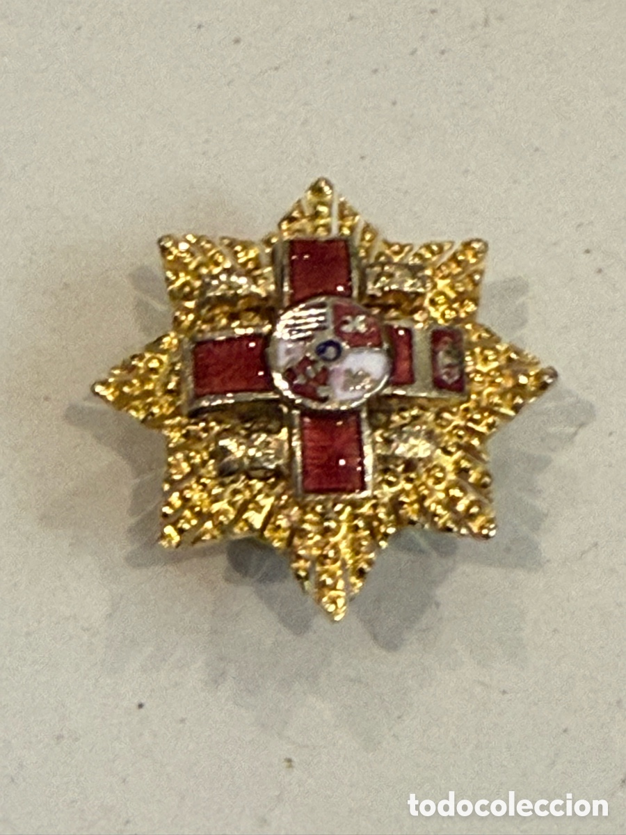 Pins de colecci&oacute;n: Pin de solapa esmaltado con cruz y estrella institucional