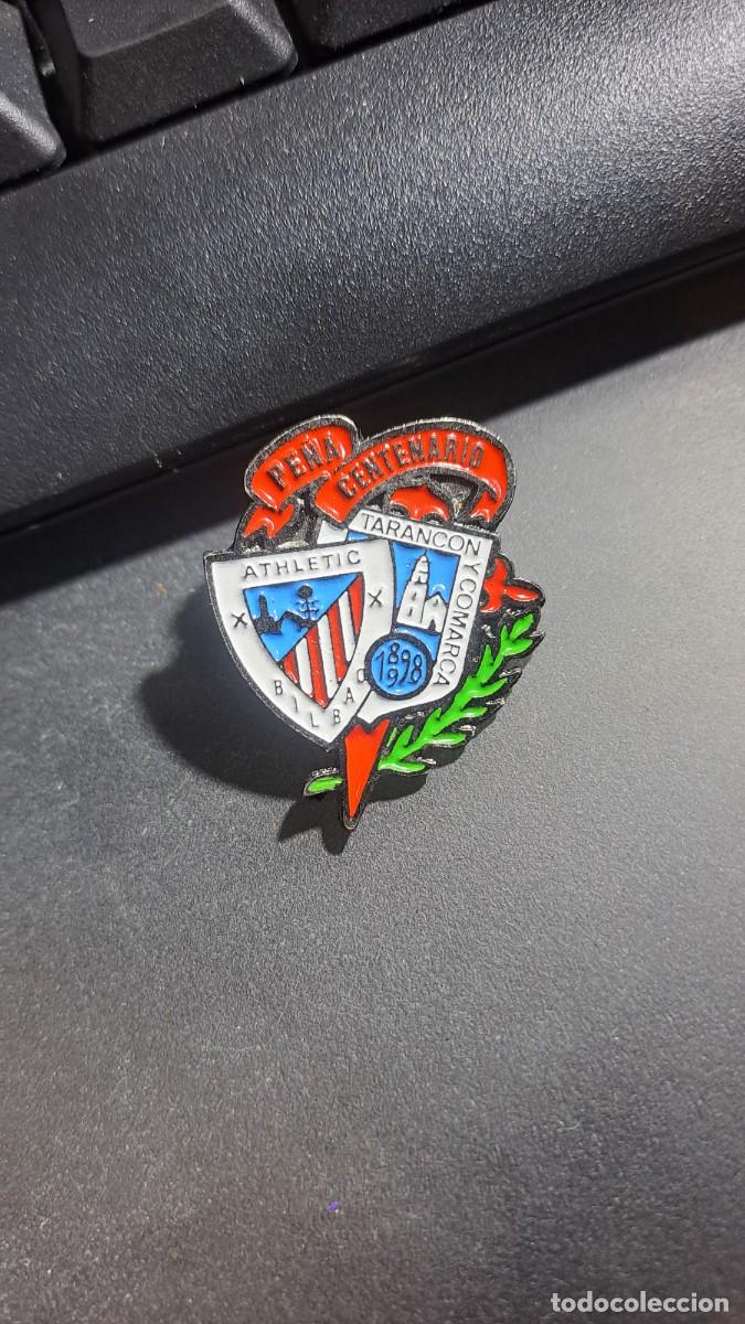 Pins de colecci&oacute;n: PIN PE&Ntilde;A CENTENARIO TARANCON Y COMARCA DE CUENCA ATHLETIC CLUB DE BILBAO