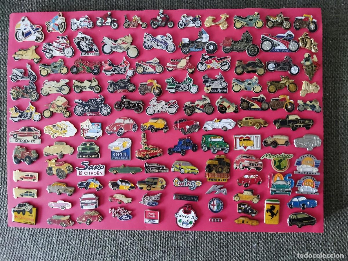 Pins de colecci&oacute;n: LOTE DE 108 PINS ( 50 DE MOTOS Y 58 DE COCHES)