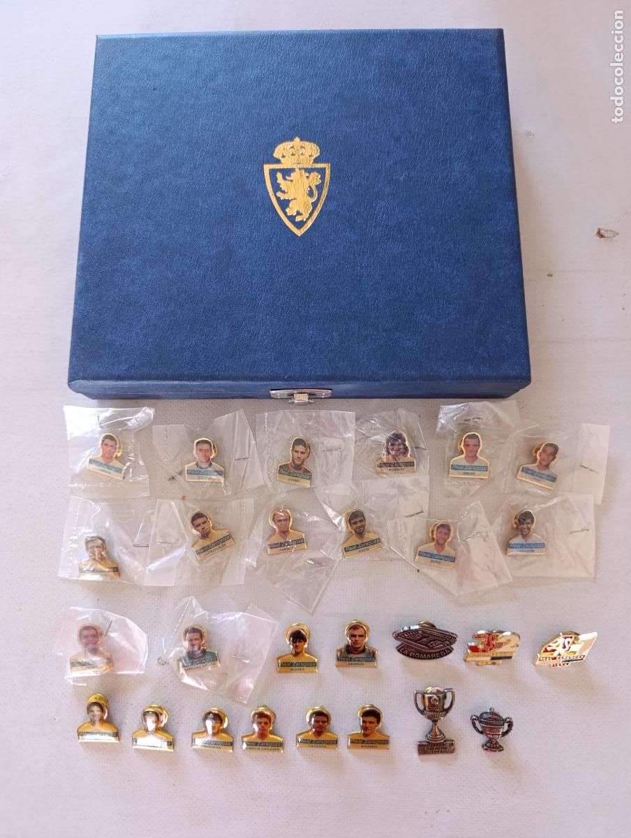 Pins de colecci&oacute;n: LOTE DE 27 PINES REAL ZARAGOZA C.F. Y ESTUCHE - FUTBOL - SIN REPETIDOS - PIN - A&Ntilde;OS 90 (058#)