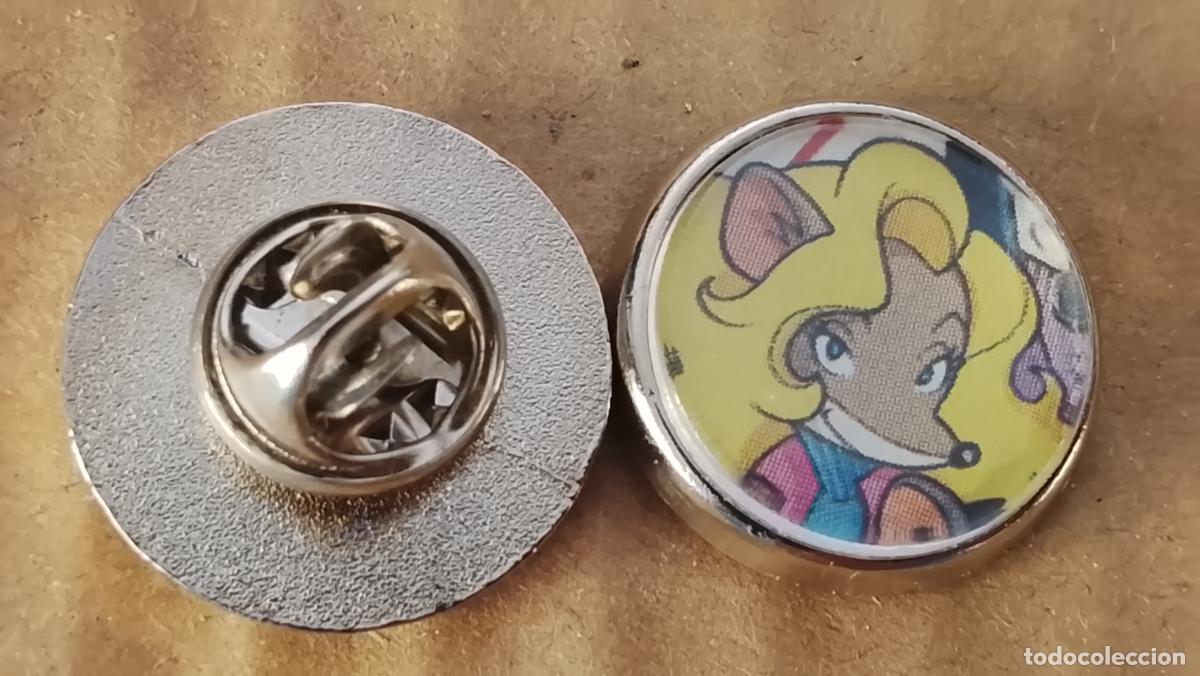 Pins de colecci&oacute;n: pin redondo metal - infantil dibujos animados c&oacute;mics Tea Stilton