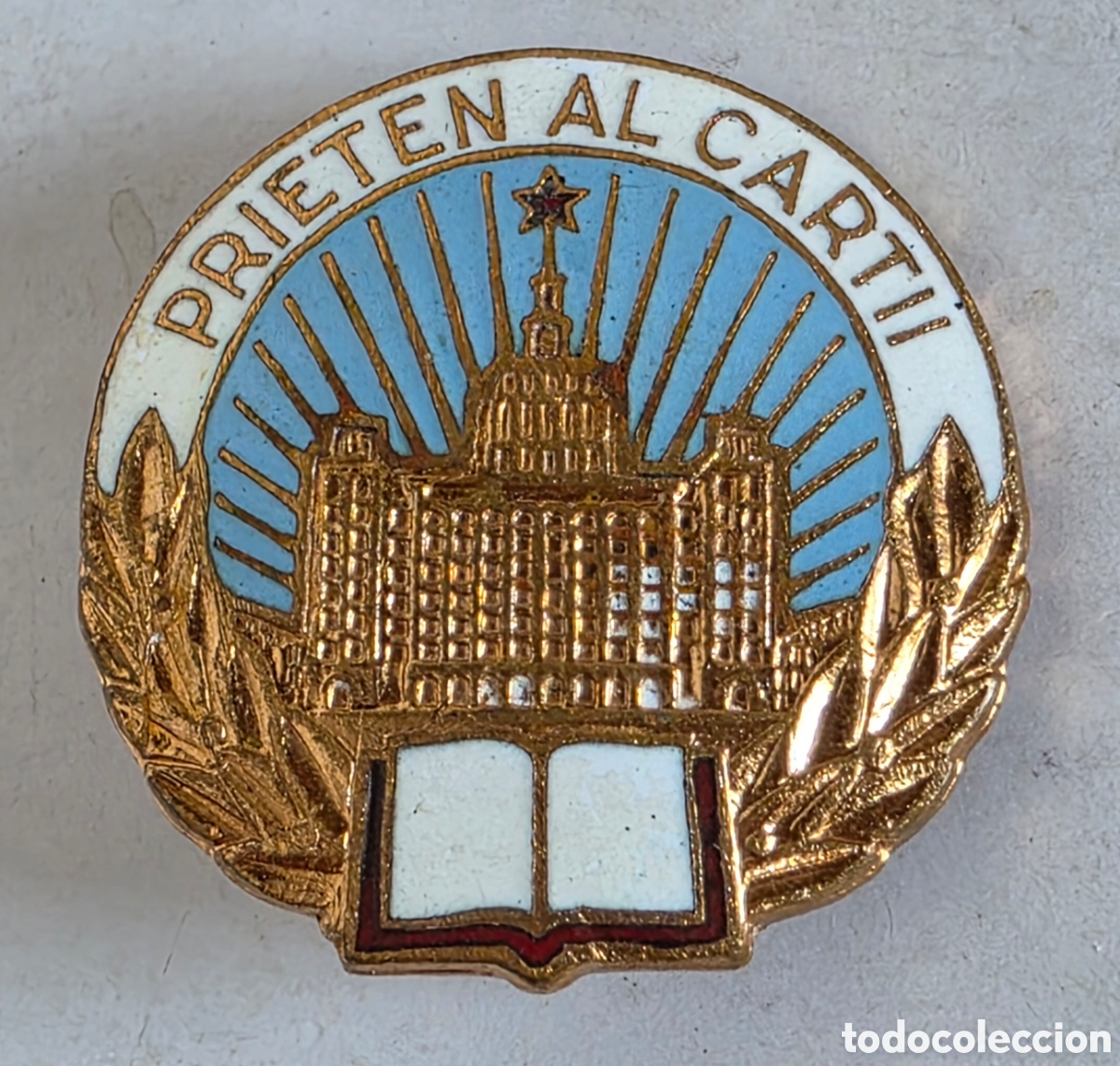 Pins de cole&ccedil;&atilde;o: Insignia aguja Prieten al Cartii 1964 Amor a los Libros - Ruman&iacute;a Sovi&eacute;tica Comunista Romania Badge