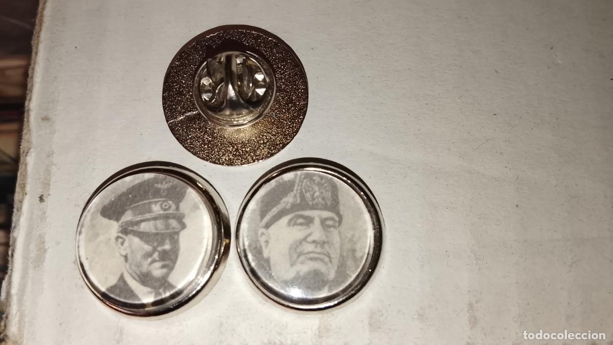 Pins de colecci&oacute;n: 2 PINS REDONDO METAL - HITLER Y MUSSOLINE