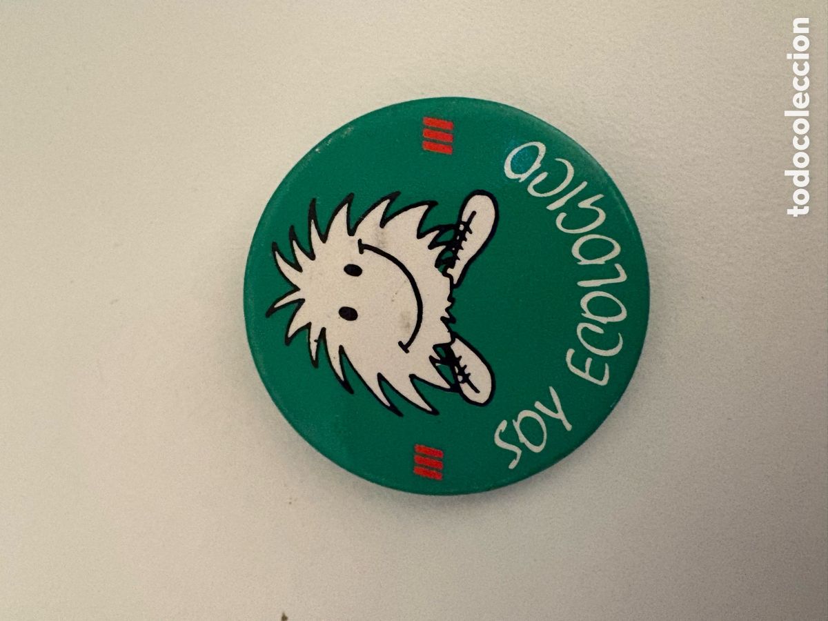 Collection pins: CHAPA VINTAGE CEGASA &rdquo;SOY ECOL&Oacute;GICO&rdquo; A&Ntilde;OS 80