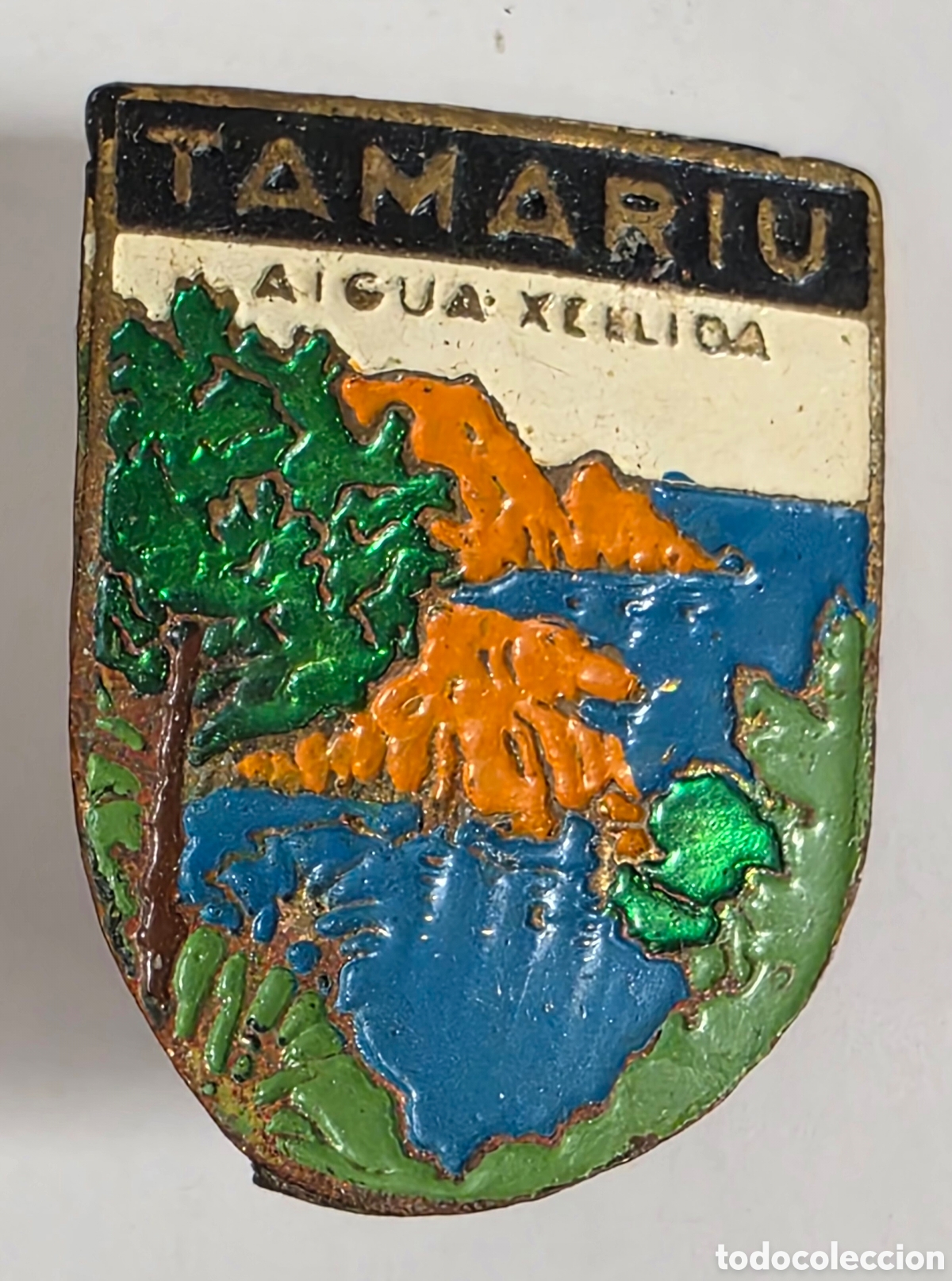 Pins de colecci&oacute;n: Insignia aguja Tamariu Aigua Xellida - Cala Platja Palafrugell Costa Brava Girona Xelida