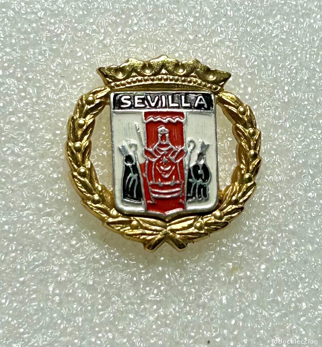 Pins de colecci&oacute;n: 4088.Pin insignia vintage que representa el escudo tradicional de la ciudad de Sevilla
