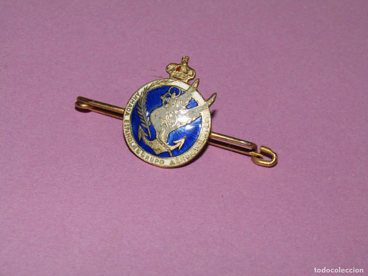 Pins de colecci&oacute;n: Antiguo Alfiler de Corbata en Lat&oacute;n y Esmaltes ARMADA ESPA&Ntilde;OLA Flota Grupo Aeronaval