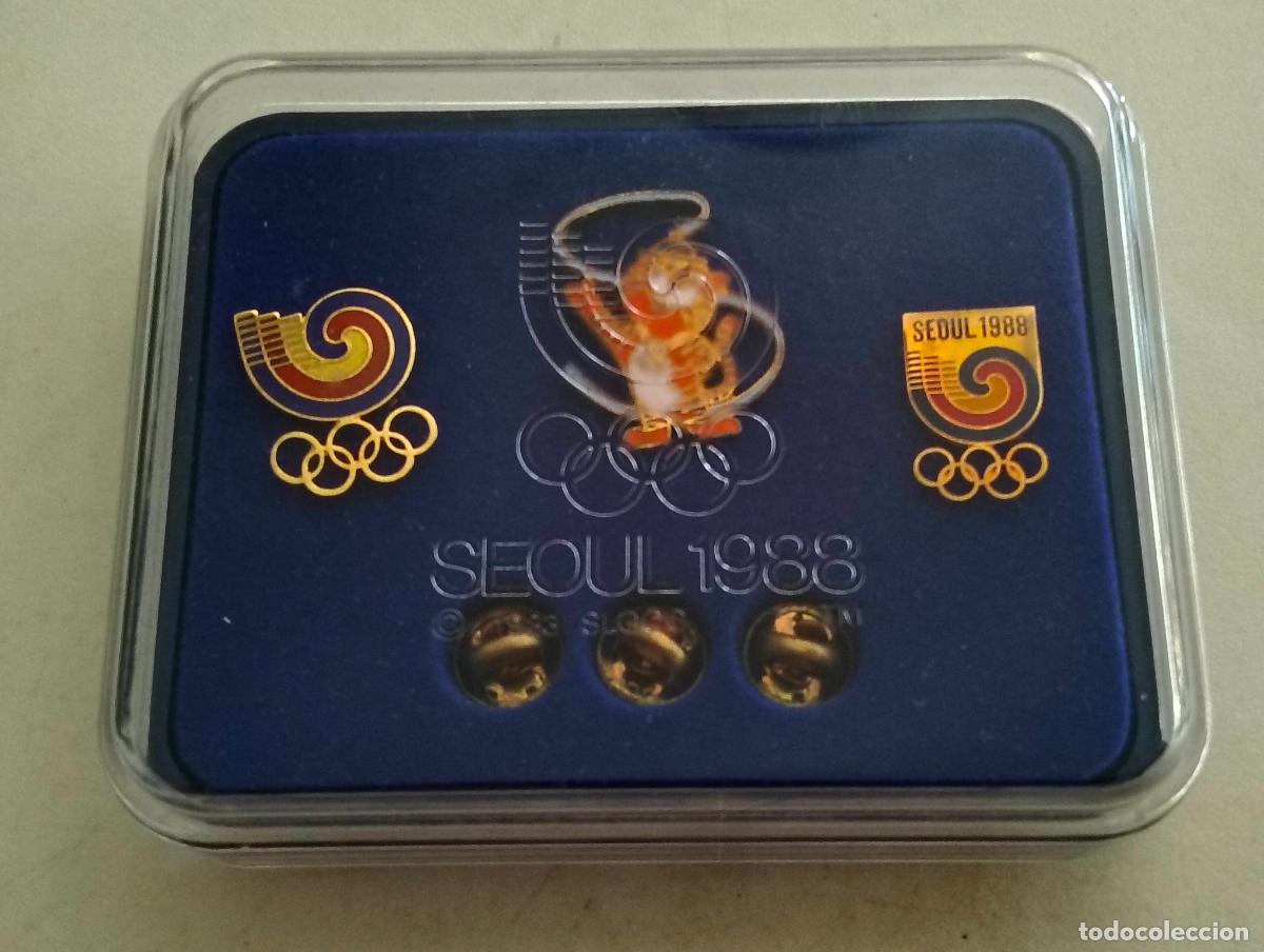 Pins de colecci&oacute;n: CAJA JUEGO PINS, SEUL JUEGOS OLIMPICOS 1988, MEDIDAS 10 X 8 X 2,5 CM