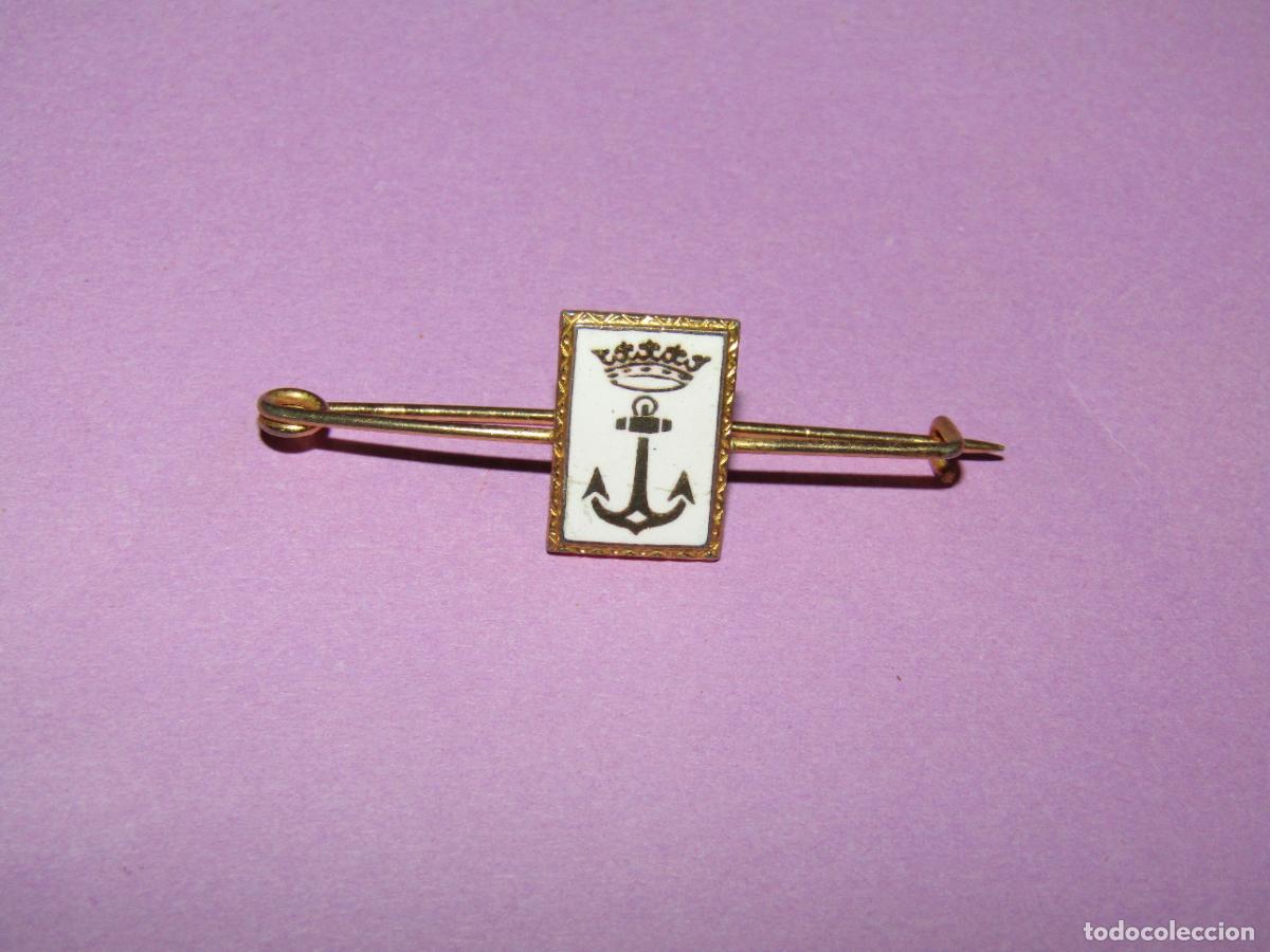 Pins de colecci&oacute;n: Antigua Alfiler de Corbata Imperdible en Lat&oacute;n y Esmaltes de la ARMADA ESPA&Ntilde;OLA