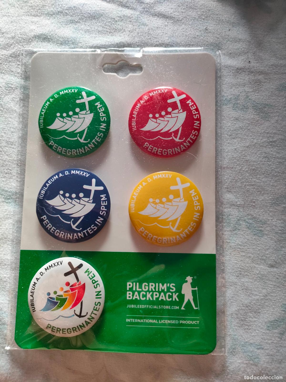 Pins de colecci&oacute;n: LOTE 5 CHAPAS OFICIALES - JUBILEO ROMA 2025 - PRODUCTO OFICIAL-NUEVO