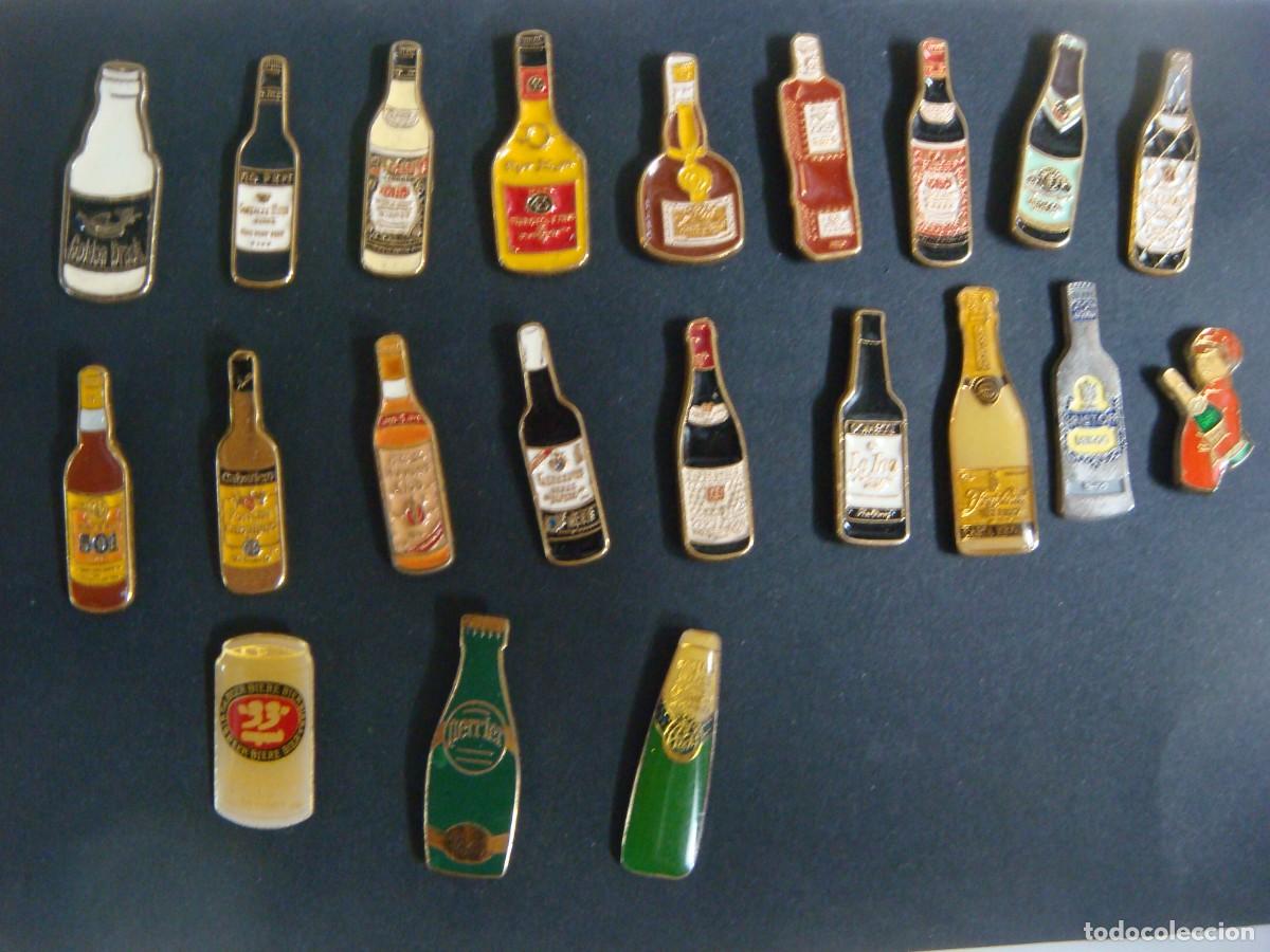 Pins de colecci&oacute;n: PINS COLECCION DE 21 PINS DE BOTELLAS DE LICOR Y DE CERVEZA-CAJ-PINS-N&ordm;-2